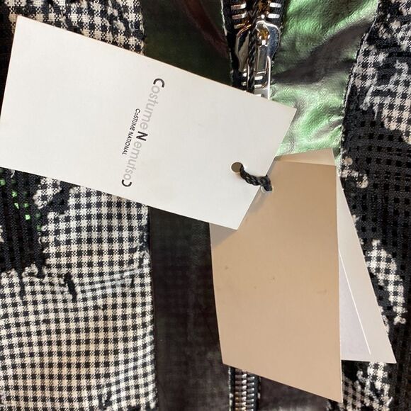 CNC costume national jacket checkered black/white mesh holographic gingham artsy - Picture 11 of 12